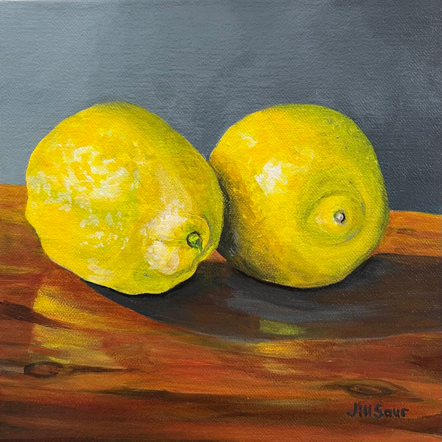 Lemon Eye, Original Acrylic newest Painting, 15 x 16.5 Inches