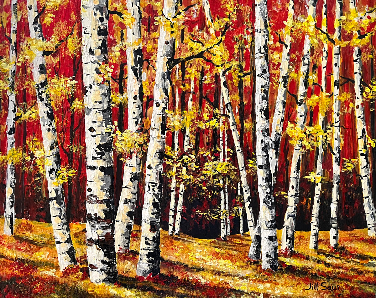 Aspen trees #2 - Acrylic spring landscape with aspen trees. (Giclee prints) 30X24 or 20X16 hotsell